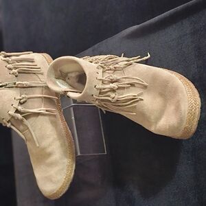 Women's Tan Suede Moccasin Boots